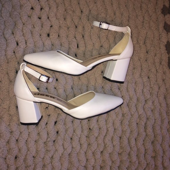 Shoes - Brand New White Block Heels